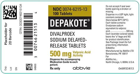 Depakote - FDA prescribing information, side effects and uses