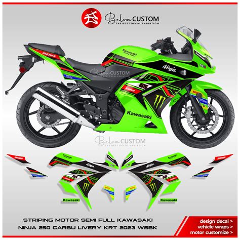 Jual Striping Ninja 250 Karbu Livery KRT 2023 WSBK Racing Stiker