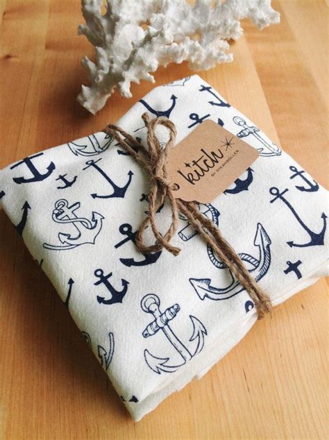 Anchor Kitchen Towel Nautical Tea Towels Summer Kitchen Etsy Screen