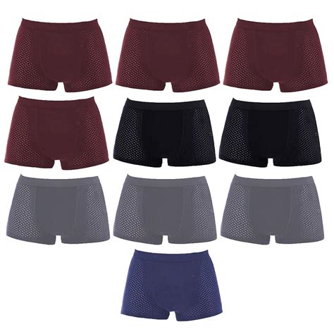 Homens Respir Vel Boxer De Bambu Roupa Interior Cuecas Cuecas Shorts Sexy Shorts Malha Lingerie