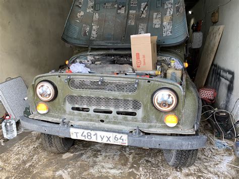 Китайские фары светодиоды и злая решетка — УАЗ 31514, 2,9 л, 1997 года ...