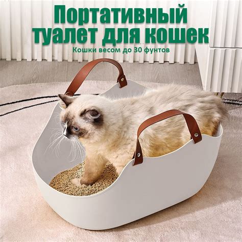 Большой лоток с высокими бортами/открытый туалет для кошек с совочком ...