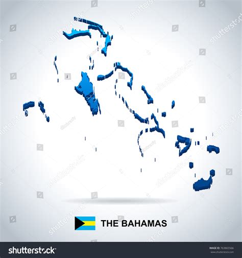 Bahamas Map Flag High Detailed Vector Stock Vector Royalty Free