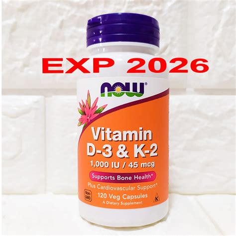 Jual Now Foods Vitamin D3 K2 D-3 K-2 Now Food Vit D3 K2 Kesehatan ...