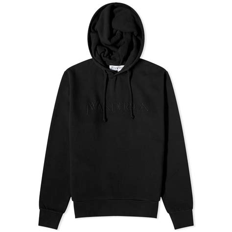 Jw Anderson Embroidered Logo Popover Hoodie Black End Gb