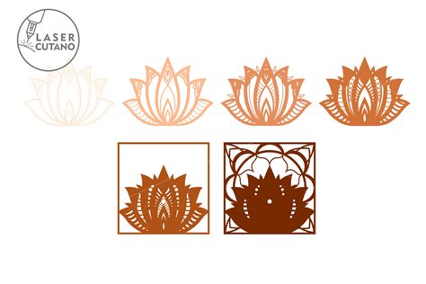 Lotus Multilayer Laser Cut Files Mandala 3d Designs Paper Cut Design Laser Cut Design Svgs