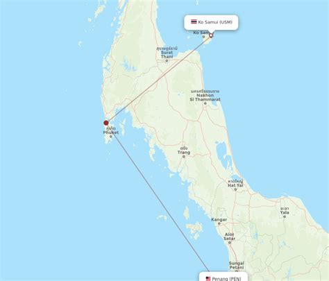 All Flight Routes From Koh Samui To Penang Usm To Pen Flight Routes