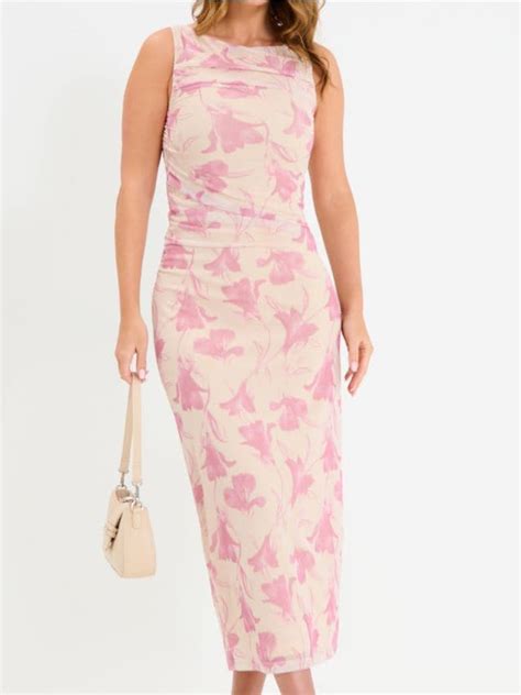 Rochie Maxi Cu Imprimeu Floral Culoare Nude SINSAY AL X