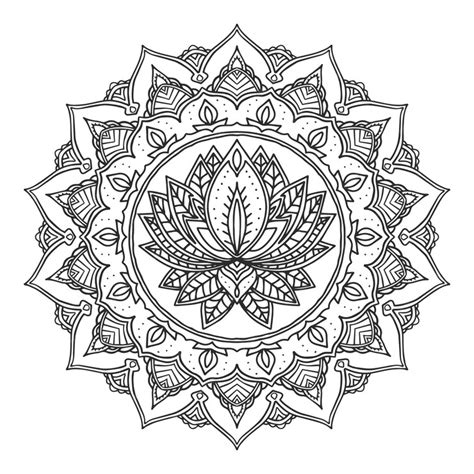 Free Vector | Hand drawn mandala lotus flower drawing