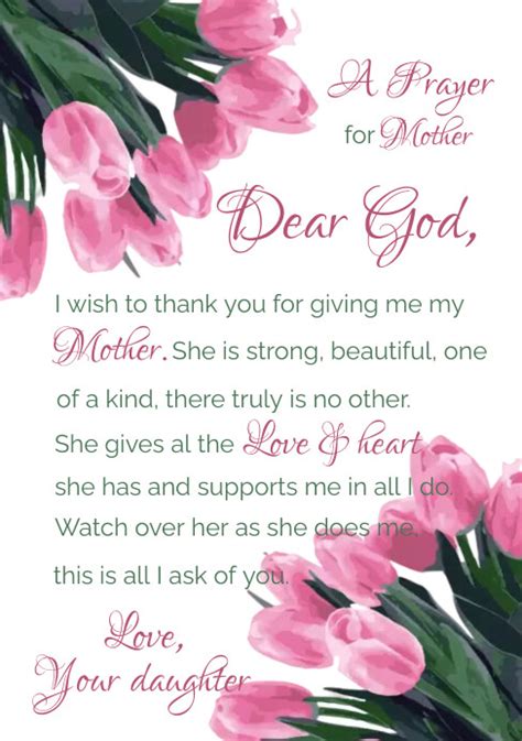 Inspirational Prayer For Mothers Day Template Postermywall