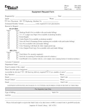 Fillable Online Blink Ucsd Equipment Request Form University Of