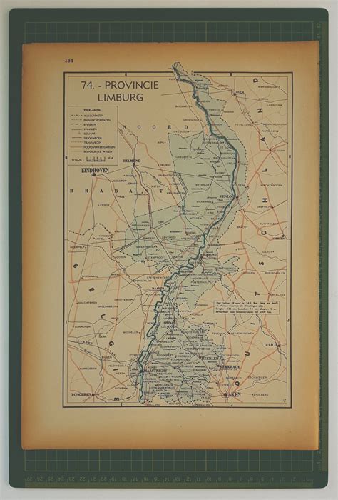 1941 Vintage Map Of Limburg Province Of The Netherlands