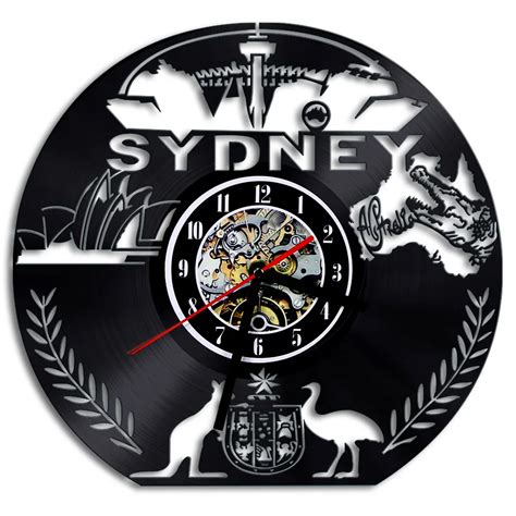 1piece Australian Sydney Skyline Vinyl Wall Clock Au City Art Clock