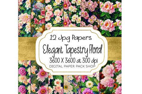 Elegant Tapestry Floral Seamless Pattern Graphic by Digital Paper Packs ...