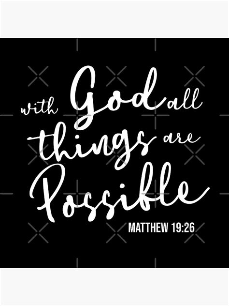 With God All Things Are Possible Poster For Sale By Corbrand Redbubble