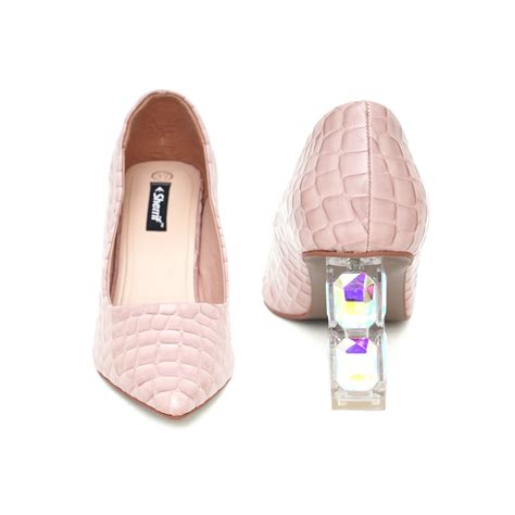 Buy Sherrif Shoes Womens Nude Block Heel Pumps Online