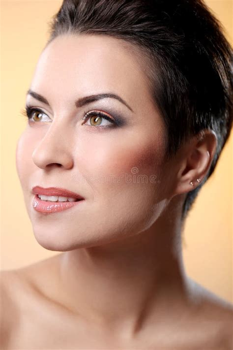 Glamour And Gorgeous Brunette Showing Her Body Stock Photo Image Of