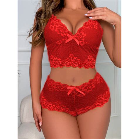 Kit Conjunto Espera Marido Lingerie Calcinha Caleçon Renda Cropped Sutiã Sem Bojo Short
