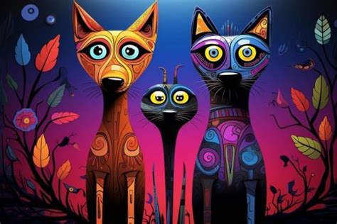 Feline Friendship Playtime Graphic by Ranya Art Studio · Creative Fabrica