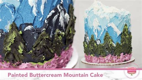 Painted Buttercream Mountain Cake Full Decorating Tutorial Youtube