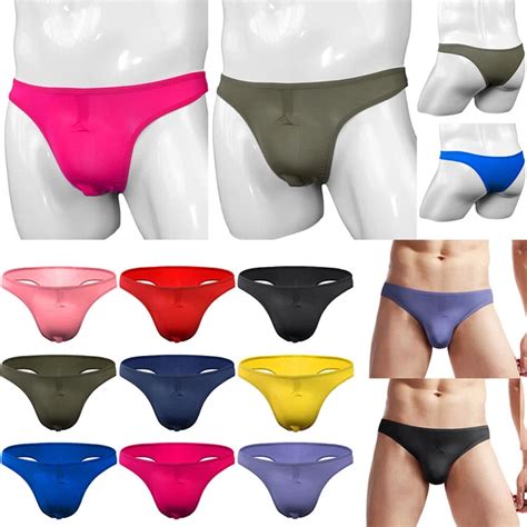 HERREN SLIPS SEXY Ice Silk Unterwäsche Bikini Low Waist Slips Kurze Dessous EUR 4 28