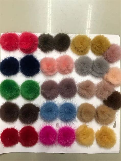 Wholesale Colorful Cm Cm Cm Cm Cm Cm Real Mink Fur Ball Flower