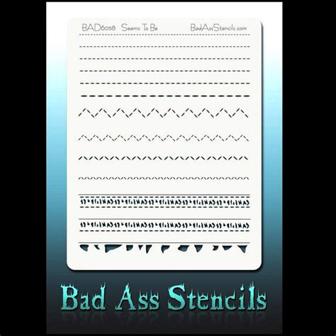 Bad Ass Body Painting Stencil BAD SEAMS TO BE Face Paint World