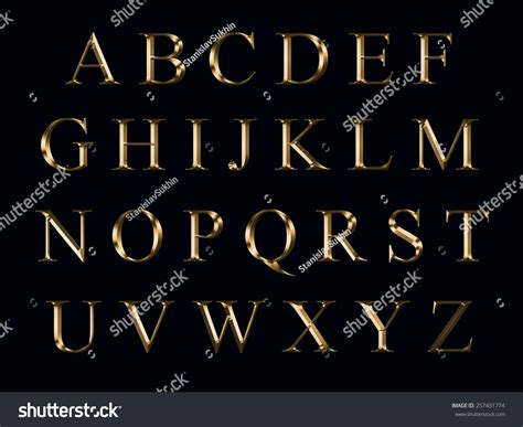 golden alphabet stock illustration  shutterstock