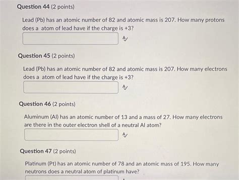 Solved Lead ( Pb) has an atomic number of 82 and atomic mass | Chegg.com