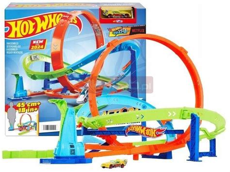 HOT WHEELS LET S RACE ZESTAW ZAKRĘCONE TORNADO PĘTLI autko HTK ZABAWKI Mattel Hot
