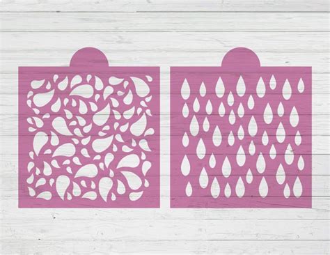 Water Drop Stencil 12cm Stencil For Cookies Baked Goods File Etsy