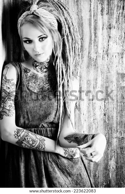 Sexual Blonde Girl Fascinating Dreadlocks Posing Stock Photo Shutterstock
