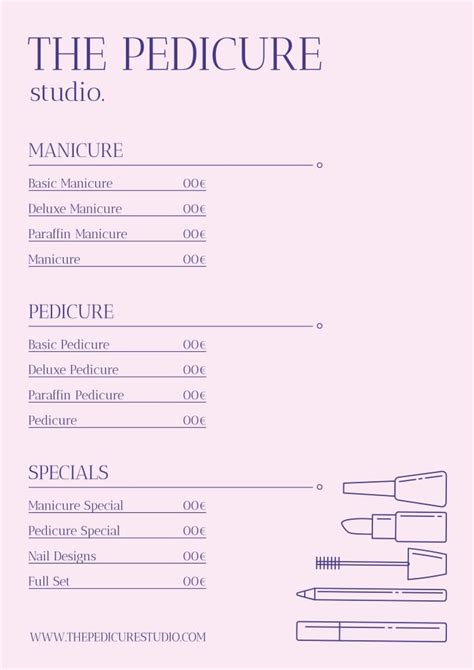 Free Cute Nail Salon Price List Template To Edit Atelier Yuwa Ciao Jp