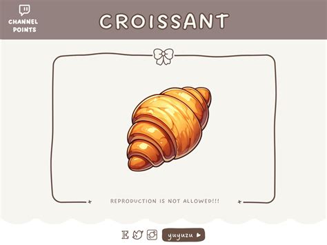 Croissant Emote Channel Points Twitch Youtube Discord Cute Kawaii