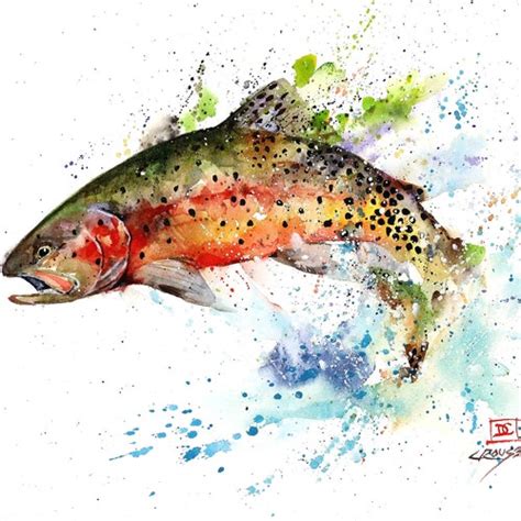 Fly Fishing Watercolor Print By Dean Crouser Etsy