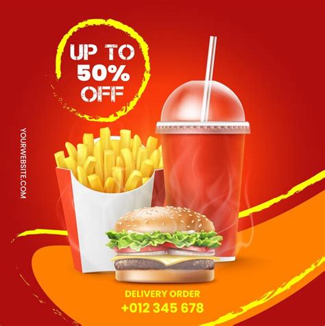 Vektor Fast Food Flyer Design Premium Vektor