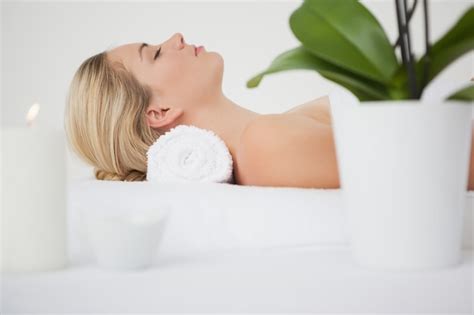Premium Photo Beautiful Blonde Lying On Massage Table