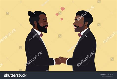 Two Happy Gay Men Getting Married Stock Vector Royalty Free Shutterstock