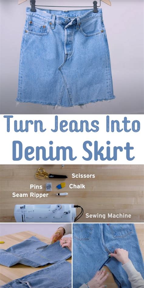 How To Turn Old Jeans Into A Denim Skirt The Newlywed