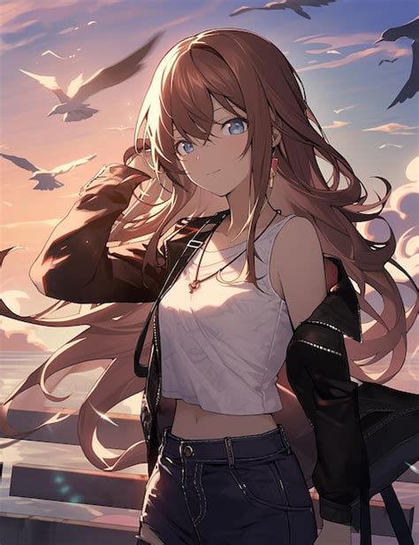 Una Hermosa Y Deslumbrante Chica De Cabello Rosado Con Prominentes Rasgos Femeninos En Bikini Y