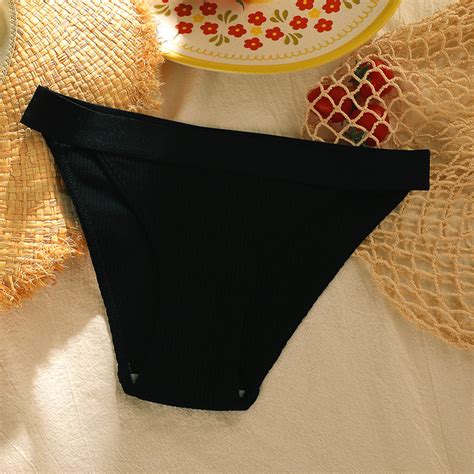 Low Waist Threaded Cotton Womens Panties Sexy Breathable Comfortable