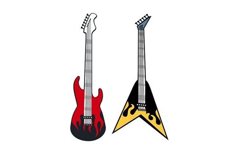 Colorful Rock And Roll Guitars