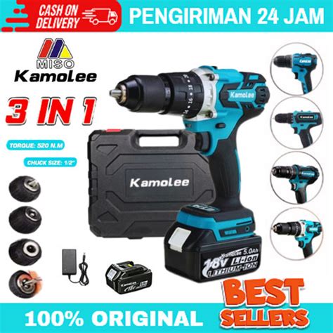 Promo Kamolee Mesin Bor Cordless Impact Wrench Torsi Maksimum N M