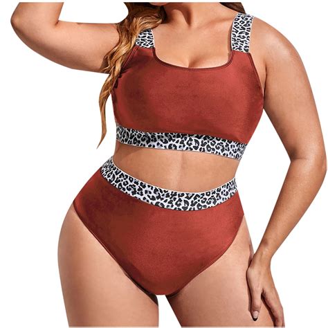 Lyxssbyx Bikini Sets For Women Two Piece Women S Fashion Sexy Summer Plus Size Tank Top Solid