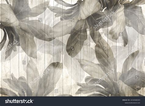 Tropical Leaves Trees Wallpaper Design 3d Stock Illustration 2216568343