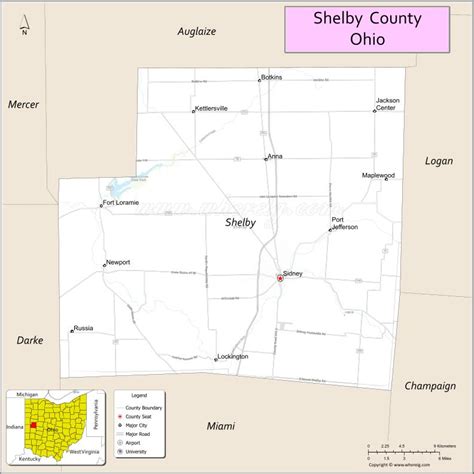 Map Of Shelby County Ohio Where Is Located Cities Population