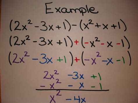 Adding And Subtracting Polynomials Examples