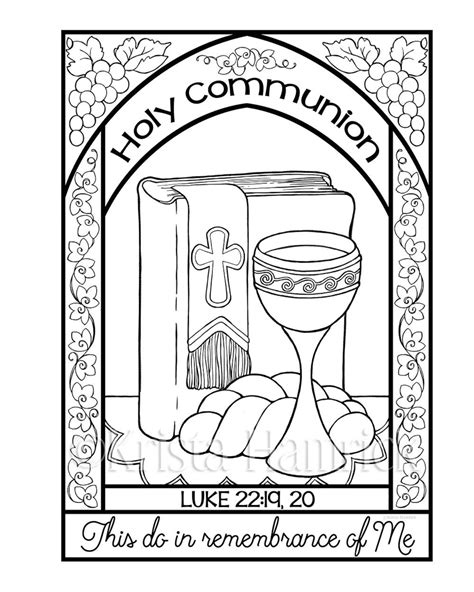 Holy Communion Coloring Page in Two Sizes: 8.5X11, Bible Journaling Tip-in 6X8 - Etsy