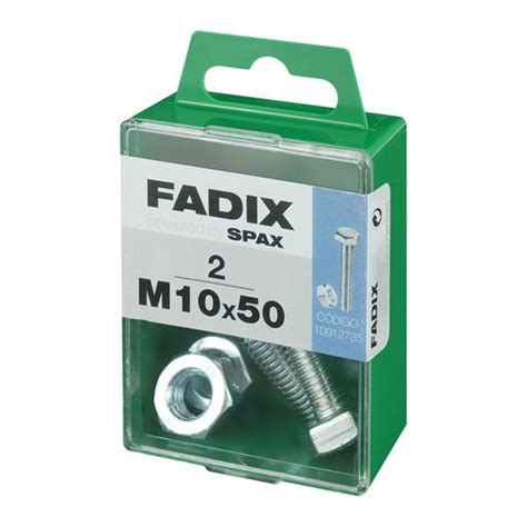 Caja M Unid Tornillo Metrica Cab Hex Tuerca Cinc M X Mm Fadix Con