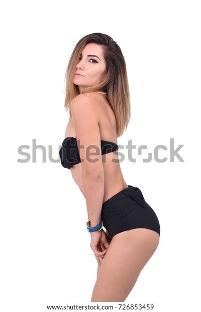 Nude Brunette Full Body Black Costume Stock Photo Shutterstock